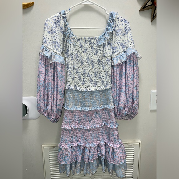 *sold*Yvonne & Love Boho Ruffled Tiered Mini Dress - Picture 8 of 11
